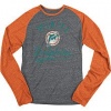 NFL Retro Sport Miami Dolphins Tri-Blend Long Sleeve Raglan T-Shirt (X-Large)