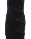 Sequined Lace Tiered Sheath Jersey Dress