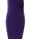 Beaded Ruched One Shoulder Jersey Dress