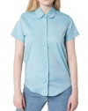 Karma Fit Pinpoint Oxford Round Collar Short Sleeve Button-Up (Jade)