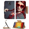 Girl with Heart Glasses Samsung Galaxy Note 3 N9000 Flip Case Stand Magnetic Cover Open Ports Customized Made to Order Support Ready Premium Deluxe Pu Leather 5 15/16 Inch (150mm) X 3 1/2 Inch (89mm) X 9/16 Inch (14mm) Liil Note cover Professional Note 3 