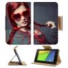 Girl with Heart Glasses Asus Google Nexus 7 FHD II 2nd Generation Flip Case Stand Magnetic Cover Open Ports Customized Made to Order Support Ready Premium Deluxe Pu Leather 8 1/4 Inch (210mm) X 5 1/2 Inch (120mm) X 11/16 Inch (17mm) Liil Nexus 7 Professio