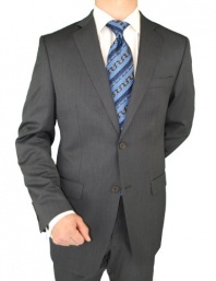 DKNY Donna Karan New York Men's Suit 2 Button Merino Wool Flat Front Pants Gray
