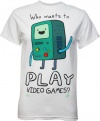 Adventure Time BMO Who Wants to Play Video Games? Men's T-Shirt
