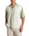 Cubavera Men's Short Sleeve Pieced Bedford Cord Camp Shirt