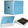 KHOMO ® DUAL CASE Blue Cover FRONT + Blue Crystal Back Protector with Rubberized Texture for Apple iPad 2 , iPad 3 & iPad 4 (The new iPad HD)
