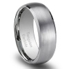 8MM Men's Tungsten Carbide Ring Wedding Band with Brushed finish (Available in Sizes 8 to 15)