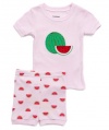 Leveret Shorts Watermelon 2 Piece Pajama 100% Cotton (Size 6M-5T)