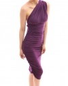 PattyBoutik Unique Convertible V Neck / One Shoulder Ruched Party Evening Dress