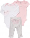 Carter's Baby Girl's 3 Piece Pink Bodysuit Set Pink Heart