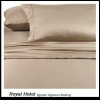 Royal's Solid Tan 800-Thread-Count 4pc California-King Bed Sheet Set 100-Percent Egyptian Cotton, Sateen Solid, Deep Pocket