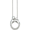 CleverEve Designer Series .125 ct. tw. Mother & Child Sterling Silver Pendant Necklace 20.25 x 13.25mm