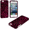 myLife (TM) Hot Pink Leopard Print Series (2 Piece Snap On) Hardshell Plates Case for the iPhone 5/5S (5G) 5th Generation Touch Phone (Clip Fitted Front and Back Solid Cover Case + Rubberized Tough Armor Skin + Lifetime Warranty + Sealed Inside myLife Aut
