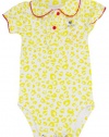 XOXO Baby-Girls Infant Yellow Leopard Print Peterpan Collar Bodysuit Creeper 18M