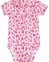 XOXO Baby-Girls Infant Pink Leopard Print Peterpan Collar Bodysuit Creeper 12M