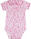 XOXO Baby-Girls Infant Light Pink Leopard Print Peterpan Collar Bodysuit Creeper 18M