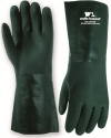 Wells Lamont 167L Heavyweight PVC Fully Coated Gloves, Cotton Jersey Lining, 14-inch Gauntlet Cuff, Large, Green