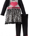 Young Hearts Baby-Girls Infant 2 Piece Zebra Print Dress And Legging