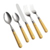 Ginkgo International Le Prix 20-Piece Stainless Steel Flatware Set, Mimosa Yellow, Service for 4