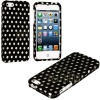 myLife (TM) Classic Black + White Polka Dots Series (2 Piece Snap On) Hardshell Plates Case for the iPhone 5/5S (5G) 5th Generation Touch Phone (Clip Fitted Front and Back Solid Cover Case + Rubberized Tough Armor Skin + Lifetime Warranty + Sealed Inside 