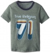 True Religion Kids Boys 2-7 71 Retro Ringer Tee, Green, X-Small