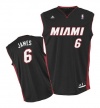 Adidas Miami Heat Number 6 LeBron James Youth Replica Road Jersey (Black) (Youth X-Large)