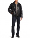 Tommy Hilfiger Men's Classic Open Bottom Genuine Leather Jacket