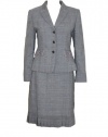 Tahari by ASL Business Suit Gray with Pink Trim