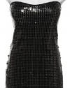 TRIXXI Stretch Strapless Sequin Front Dress w/ Banded Open Back [26B82240QI], 004BLKSLV, 9