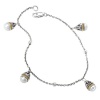 925 Silver & Freshwater Pearl Drop Chain Bracelet with 18k Gold Accents- 7.5 IN