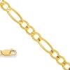 14k Solid Yellow Gold 7 mm (9/32 Inch) Figaro Chain Bracelet 8.5 w/ Lobster Claw Clasp