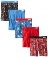 Fruit of the Loom Boys 2-7 5 Pack Toddler Covered Waistband Boxer Brief, 5 Pack