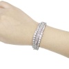 Wedding Silver-Tone 5 Row Hinged Bracelet with Clear Full Swarovski Elements Crystal