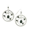 2028 Jewelry Co Silver Tone Circle Cut-out Earrings with Black Beads
