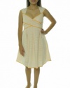 Jessica Simpson Women's Sleeveless Cut-Away Back Dress melon/White 14