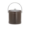 Kraftware Ice Bucket with Chrome Lid and Bale Handle, Chocolate - 3 Quart