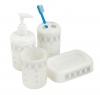4 Piece Bathroom Accessories Set White and Silver