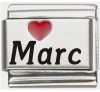 Marc Red Heart Laser Name Italian Charm Link