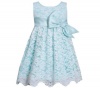 Bonnie Jean Toddler Girls Aqua White Lace Dress-2 Toddler