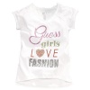 GUESS Kids Girls Big Girl Short-Sleeve Multimedia Top With Pearls, WHITE (16)