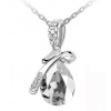Everbling Angel Teardrop Clear Swarovski Elements Crystal Pendant Necklace 18
