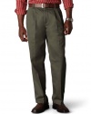 Dockers Men's Signature Khaki D3 Classic Fit Pleated Pant, Dark Olive, 38X31