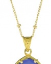 Coralia Leets Jewelry Design Riviera Collection Deep Blue Chalcedony Teardrop Necklace, 17
