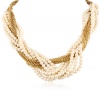Carolee Brown Eyed Girl Chain and Pearl Tone Twisted Necklace, 24