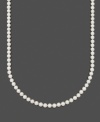 Channel the glamour of style experts like Audrey Hepburn. Necklace by Belle de Mer features a classic look with AA Akoya cultured pearls (6-1/2-7 mm) set in 14k gold. Approximate length: 16 inches.