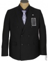 Sean John Mens Double Breasted Black Stripe Suit- Size 42S
