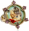 Betsey Johnson Vintage Kitty Cameo Stretch Ring, Size 7.5