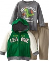 Kids Headquarters Baby-boys Infant Hoody with Tee and Pants, Green, 12 Months