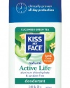 Kiss My Face Active Life Stick Deodorant, Cucumber Green Tea, 2.48 Ounce