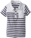 Splendid Littles Baby-Boys Infant French Stripe Short Sleeve Polo, White, 12-18 Months